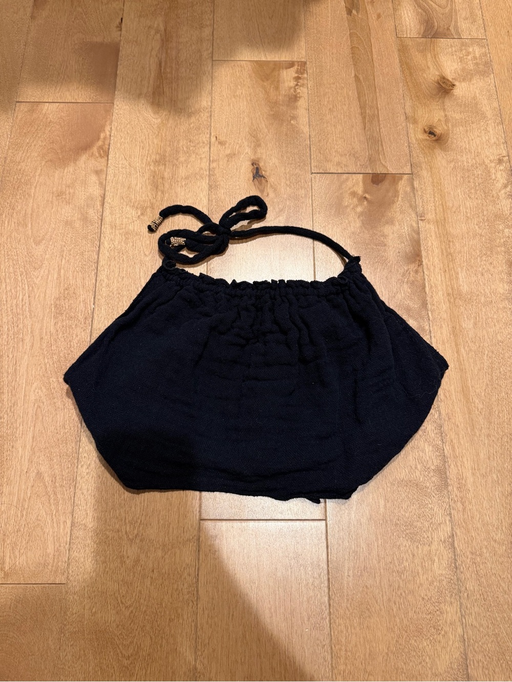 Free People Black Cropped Halter Top